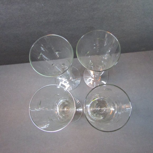 set of 4 polka dot clear glass champagne flutes barware glasses - Picture 6 of 8